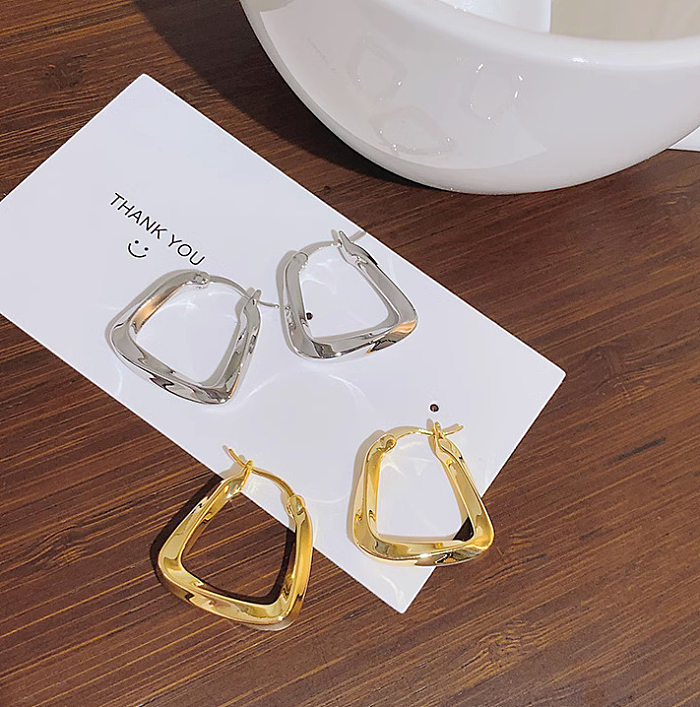 1 Pair IG Style Simple Style Solid Color Plating Stainless Steel Earrings