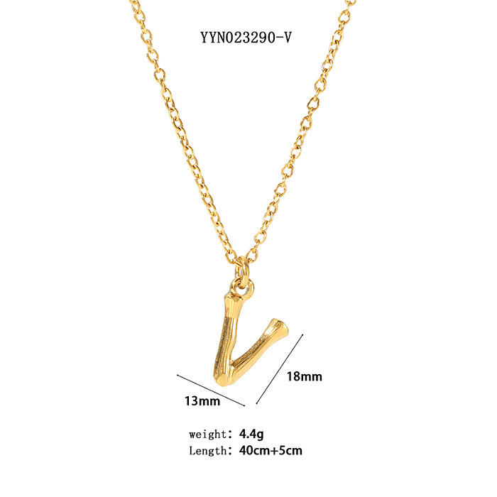 Simple Style Letter Stainless Steel  Plating 18K Gold Plated Sweater Chain