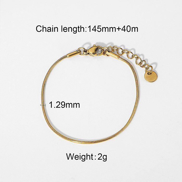 Fashion Simple Vacuum Plating Snake Bone Chain Stainless Steel Necklace