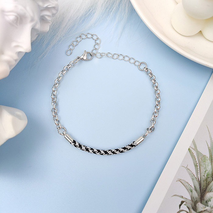 Wholesale Jewelry Simple Stainless Steel Rope Couple Bracelet Set jewelry