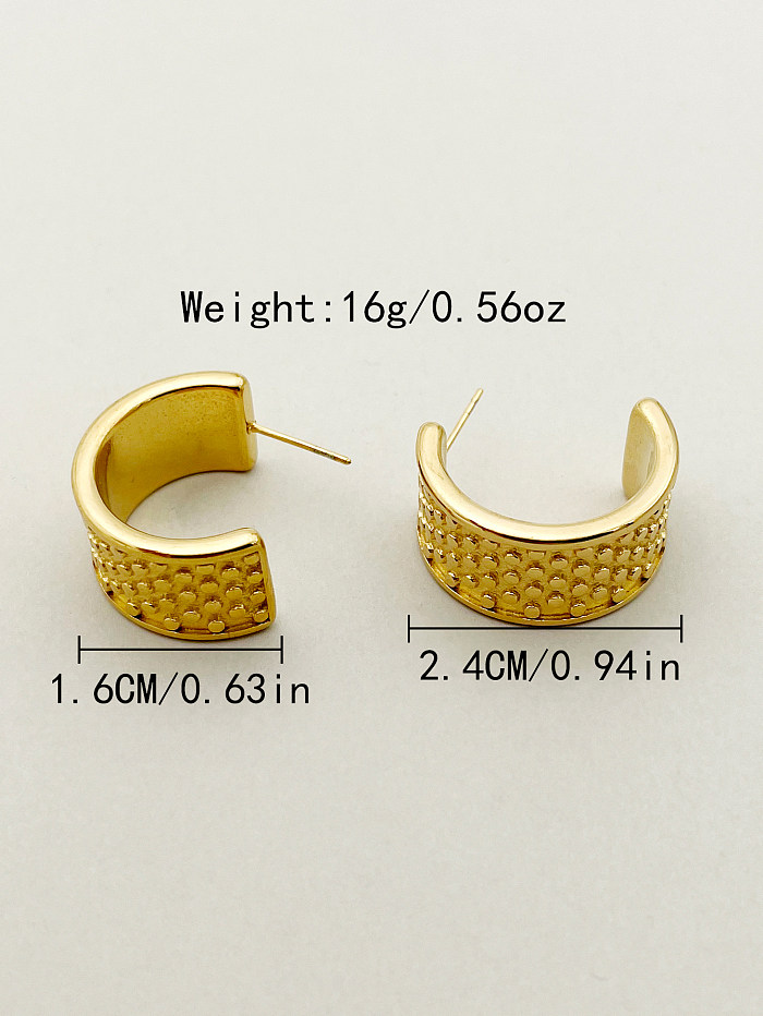 1 Pair Elegant Simple Style Commute C Shape Polishing Plating Stainless Steel  Gold Plated Ear Studs