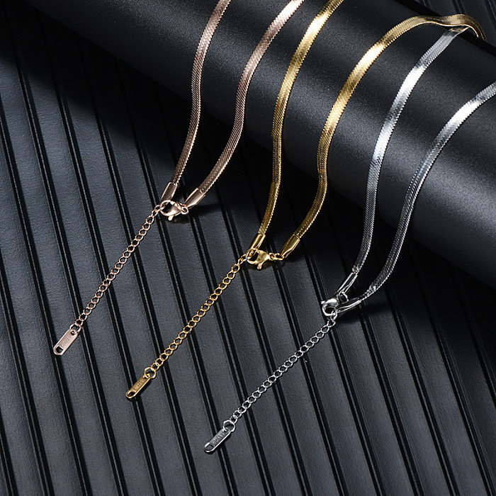 1 Piece Fashion Solid Color Stainless Steel Plating Necklace