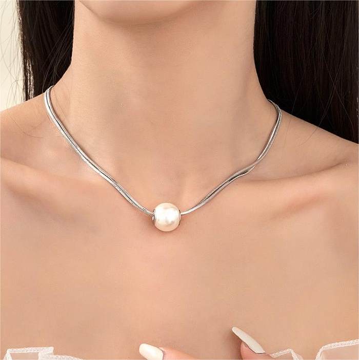 Modern Style Water Droplets Stainless Steel Necklace