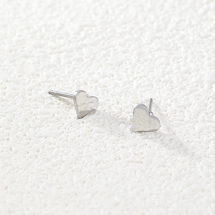 1 Pair IG Style Casual Basic Heart Shape Flower Plating Stainless Steel  18K Gold Plated White Gold Plated Ear Studs