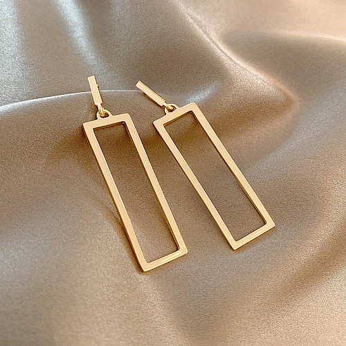 1 Pair Simple Style Commute Rectangle Stainless Steel  Drop Earrings