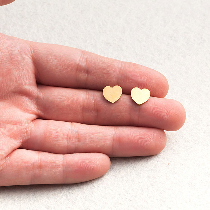 Simple Heart-shaped Stainless Steel  Earrings Wholesale