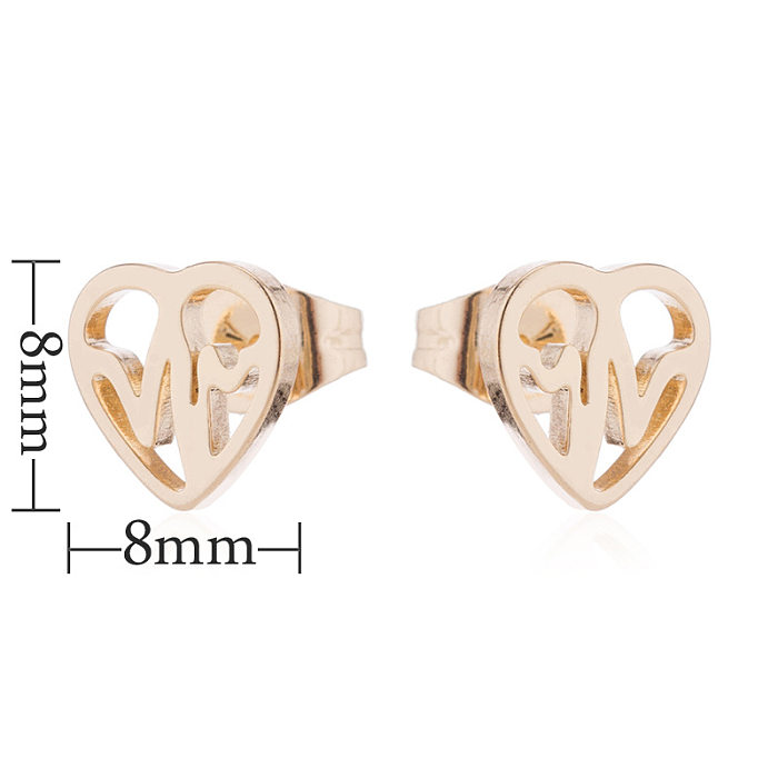 Einfache Damen-Ohrringe im koreanischen Stil, geometrischer Edelstahl ohne eingelegte Ohrstecker, Edelstahl-Ohrringe