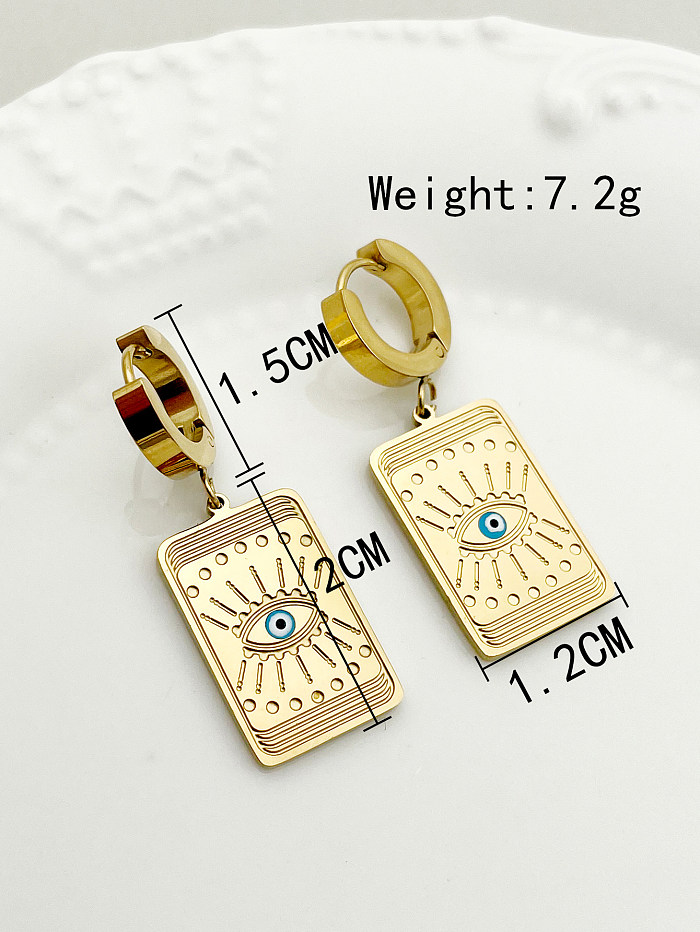 1 Pair Simple Style Commute Palm Heart Shape Eye Plating Stainless Steel  Gold Plated Drop Earrings