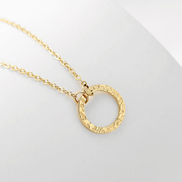 Simple Explosion Jewelry Geometric Round Pendant Personality Stainless Steel  Necklace Clavicle Chain Distribution Wholesale jewelry
