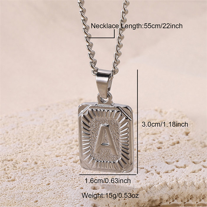 Hip-Hop Letter Stainless Steel Plating Gold Plated Pendant Necklace