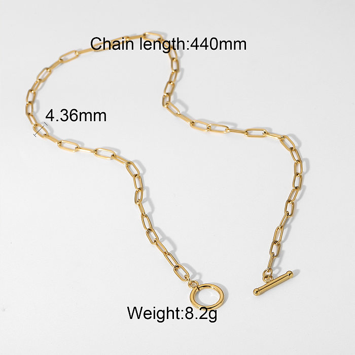 Modische, einfarbige Halskette aus Edelstahl mit Edelstahlbeschichtung, 1 Stück