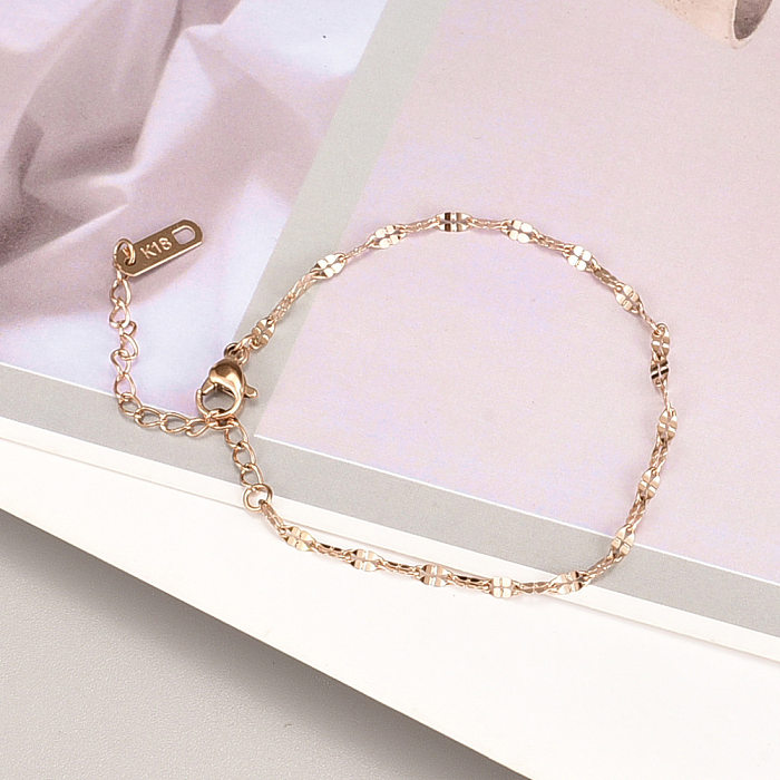 Simple Style Chains Print Stainless Steel Bracelets Chain Stainless Steel Bracelets
