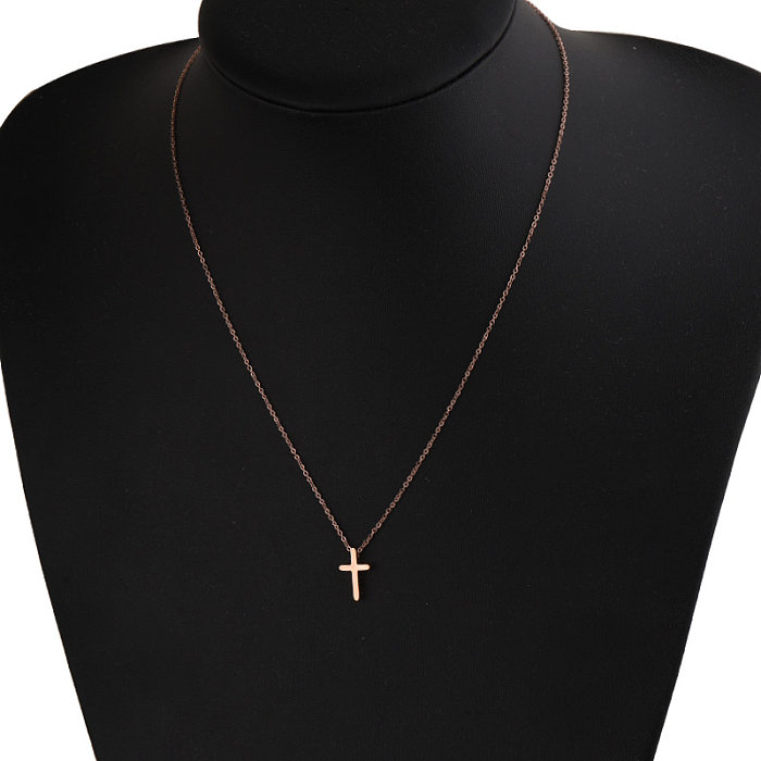 Lady Cross Stainless Steel Pendant Necklace