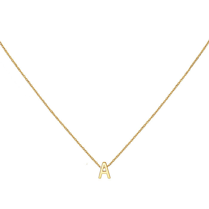 Simple Style Letter Stainless Steel Plating Gold Plated Pendant Necklace