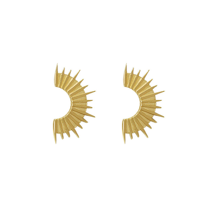 jewelry Wholesale Jewelry Retro Creative C-shaped 18k Gold Stainless Steel Earrings