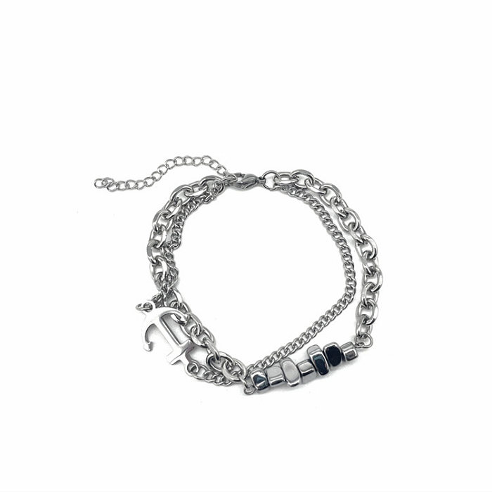 Bracelets de polissage en acier titane, Style Simple, ancre, vente en gros