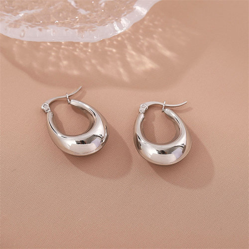 1 Pair Simple Style Streetwear U Shape Solid Color Stainless Steel  Earrings
