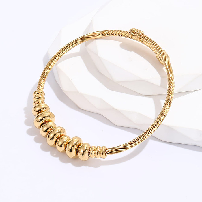 Fashion Spiral Stripe Steel Bangle Plating Copper Bracelets