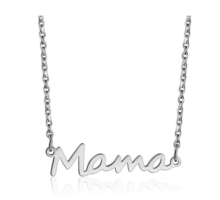 MAMA-Buchstaben-Edelstahlbeschichtung, vergoldete Halskette
