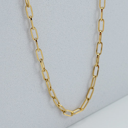 Modische geometrische Edelstahl-Halskette. Vergoldete Edelstahl-Halsketten