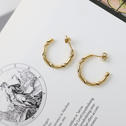 1 par de pinos de orelha banhados a ouro 18K estilo vintage estilo IG estilo C