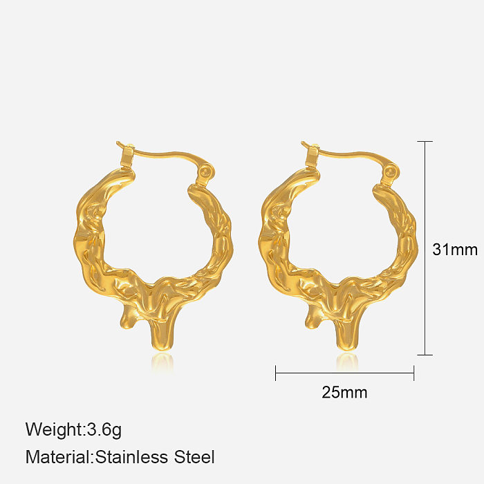 Retro Geometric Stainless Steel  Plating Earrings 1 Pair
