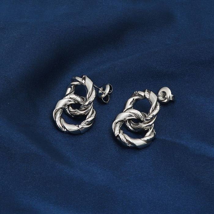 1 Pair Casual Modern Style Classic Style Solid Color Stainless Steel  Drop Earrings