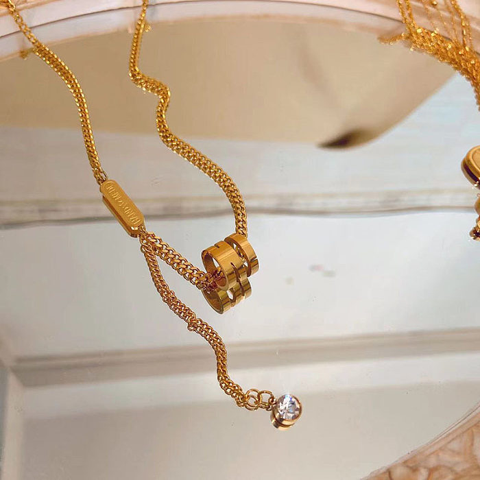 Lady Letter Stainless Steel Plating Pendant Necklace