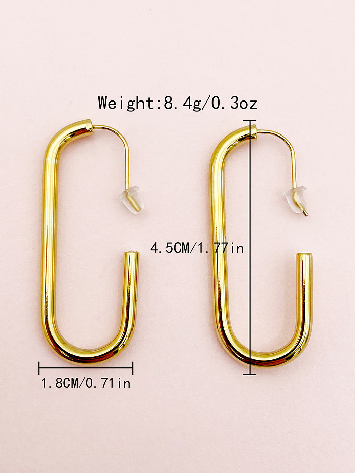 1 Pair Classical Solid Color Plating Stainless Steel  Gold Plated Earrings