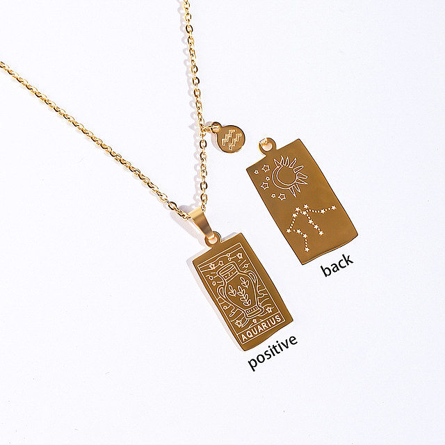 Modern Style Constellation Stainless Steel  Stainless Steel Plating Pendant Necklace