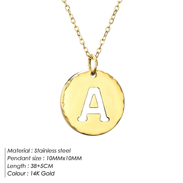 Simple Style Letter Stainless Steel  Stainless Steel Plating 14K Gold Plated Pendant Necklace