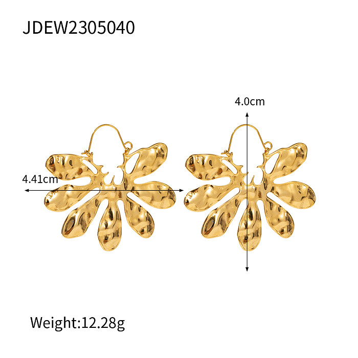 1 Pair Artistic Solid Color Plating Stainless Steel  18K Gold Plated Earrings
