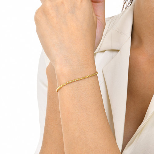 Bracelets plaqués or décontractés en acier inoxydable de couleur unie