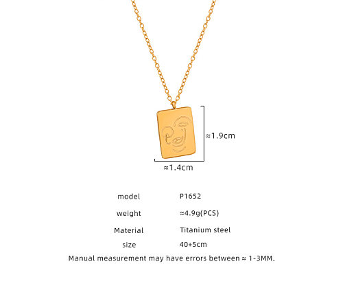 Simple Style Smiley Face Stainless Steel Plating 18K Gold Plated Pendant Necklace
