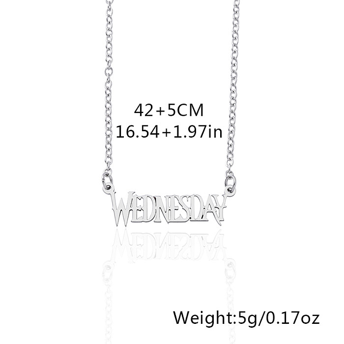 Casual Letter Stainless Steel  Hollow Out Necklace