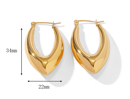1 Pair Simple Style Printing Water Droplets Stainless Steel  Hoop Earrings