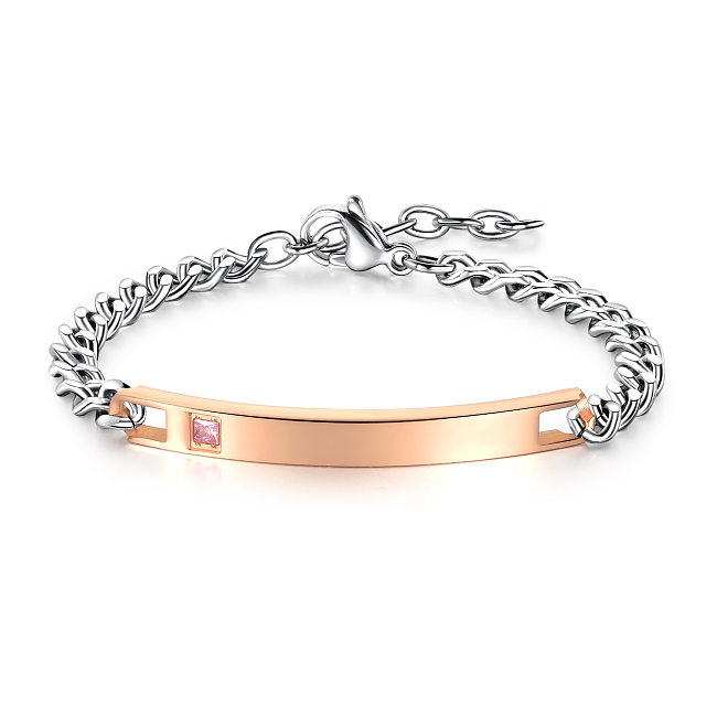Titanium&Stainless Steel Fashion Geometric Bracelet  (Glossy Rose Alloy Female Models) NHOP3076-Glossy-rose-alloy-female-models