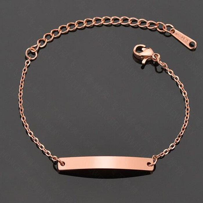 Bracelet d'identification géométrique de mode en titane et acier inoxydable (couleur acier) bijoux fins NHHF1347-Steel-color