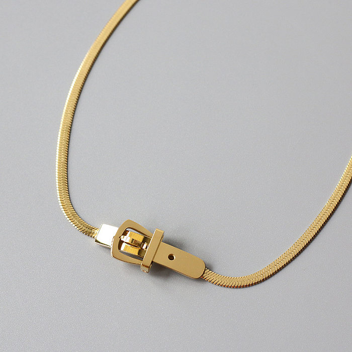 Hip-Hop Retro Solid Color Stainless Steel Plating Gold Plated Choker