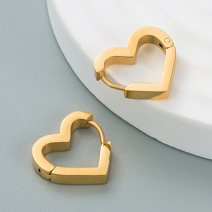 Neue einfache runde U-förmige Edelstahl-Ohrringe, minimalistische Ohrringe