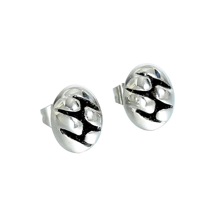 1 Pair Retro Classic Style Geometric Plating Stainless Steel  Ear Studs