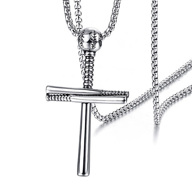 Hip-Hop Rock Streetwear Cross Stainless Steel  Plating Pendant Necklace