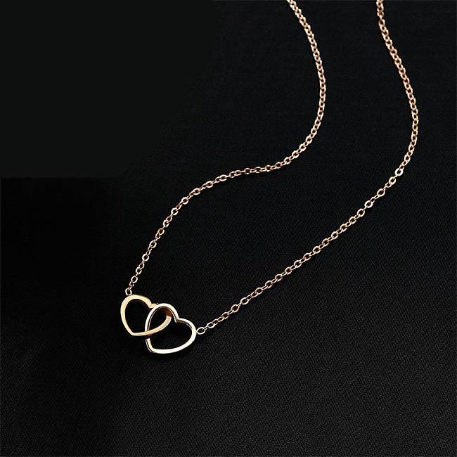 Simple Style Heart Shape Stainless Steel Plating 18K Gold Plated Necklace