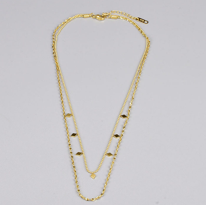 Simple Style Solid Color Stainless Steel Chain Necklace