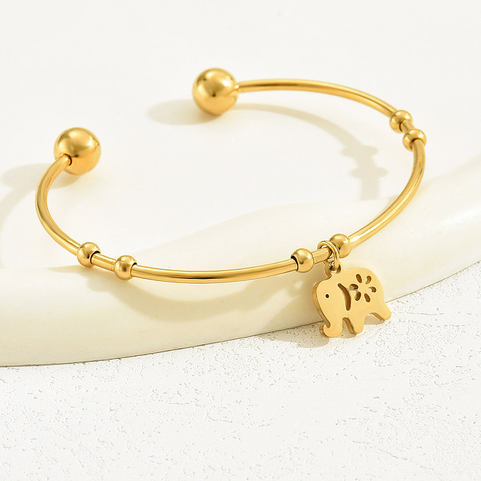 Casual doce cruz coração forma borboleta chapeamento de aço inoxidável pulseira banhada a ouro 18K