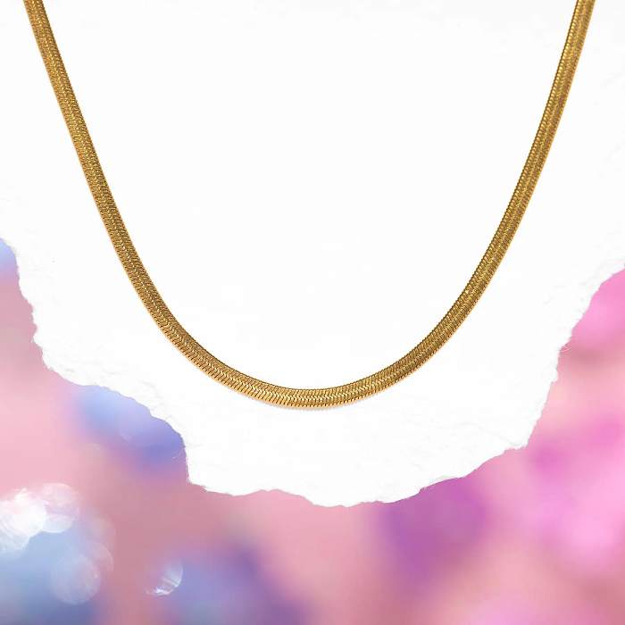 Retro Simple Style Solid Color Stainless Steel Plating Necklace