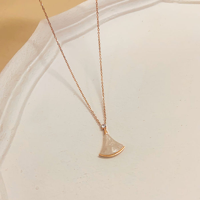 Commute Solid Color Stainless Steel Plating Gold Plated Pendant Necklace