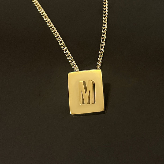 Retro Letter Stainless Steel  Necklace Plating Stainless Steel  Necklaces