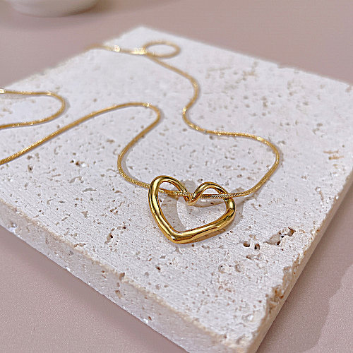 Simple Style Heart Shape Stainless Steel  Stainless Steel Necklace