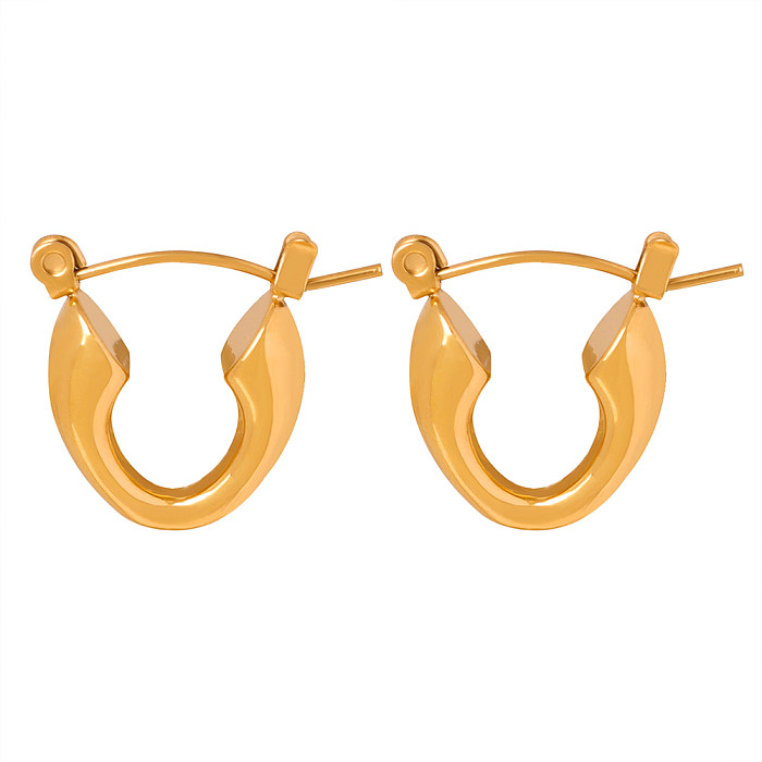1 Pair Hip-Hop Rock Geometric Plating Stainless Steel 18K Gold Plated Earrings